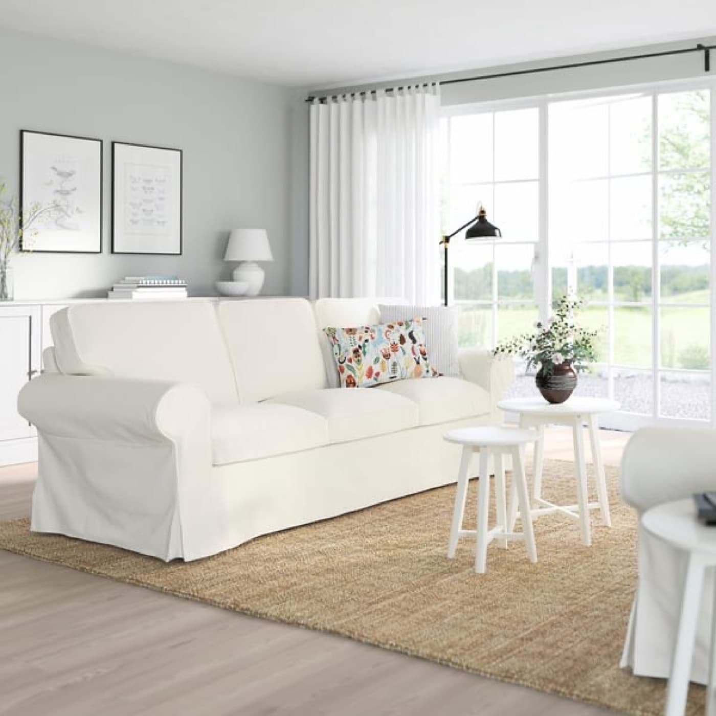 Linen Three-Seat Sofa