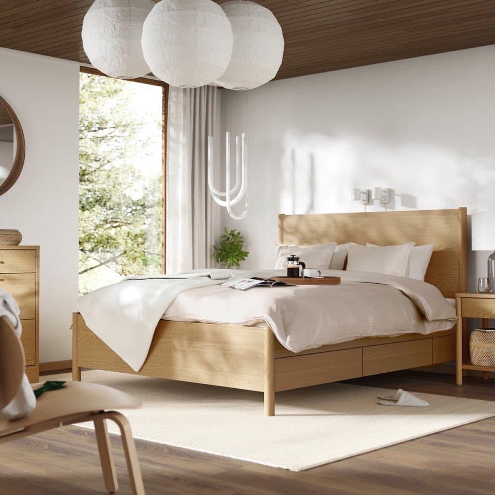 Oak Storage Bed