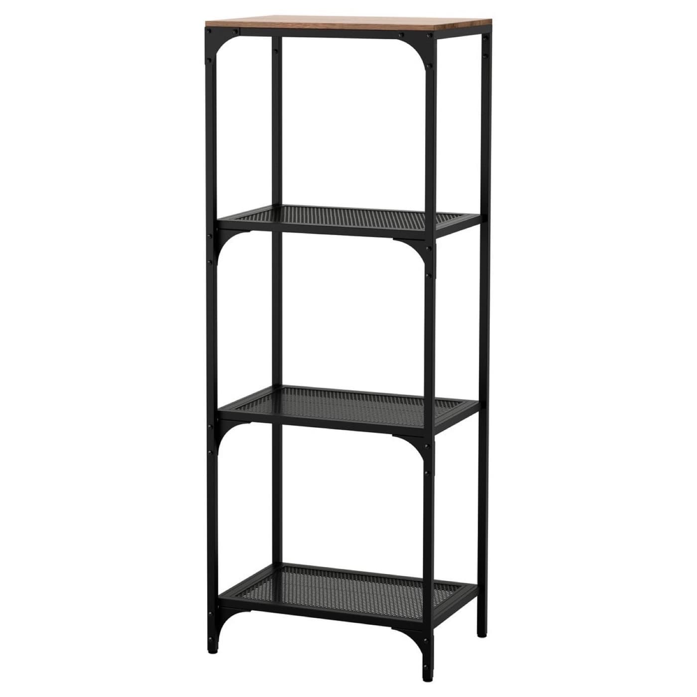 Steel and Oak Shelving Unit