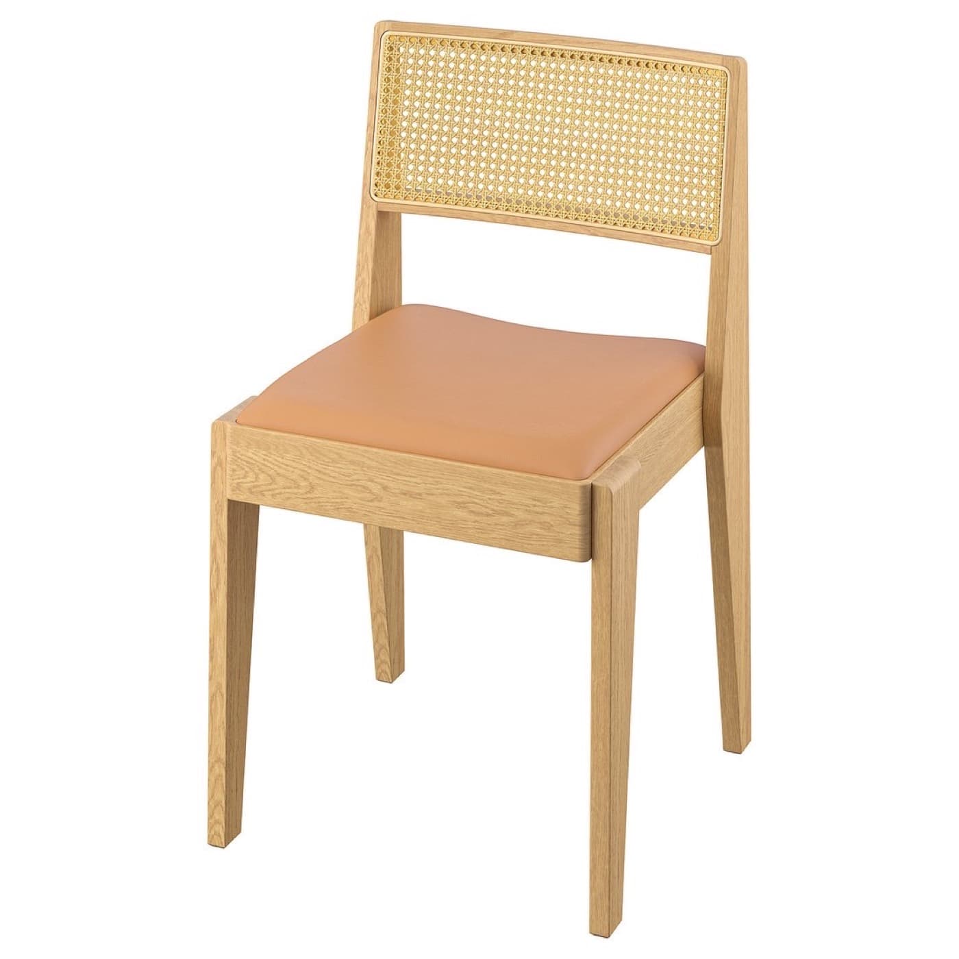 Woven Cane Dining Chair Pair